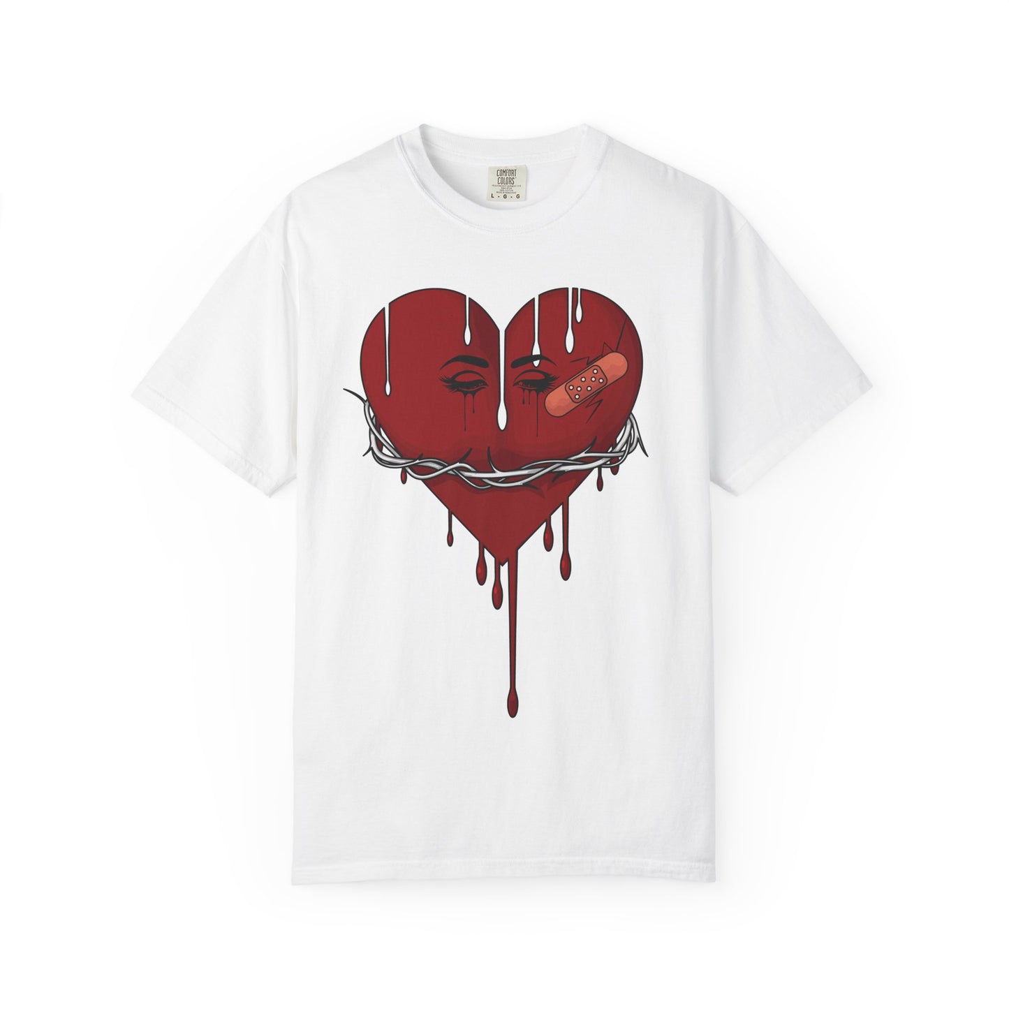 T-shirt Edgy Heart Graphic Unisex Casual, Streetwear