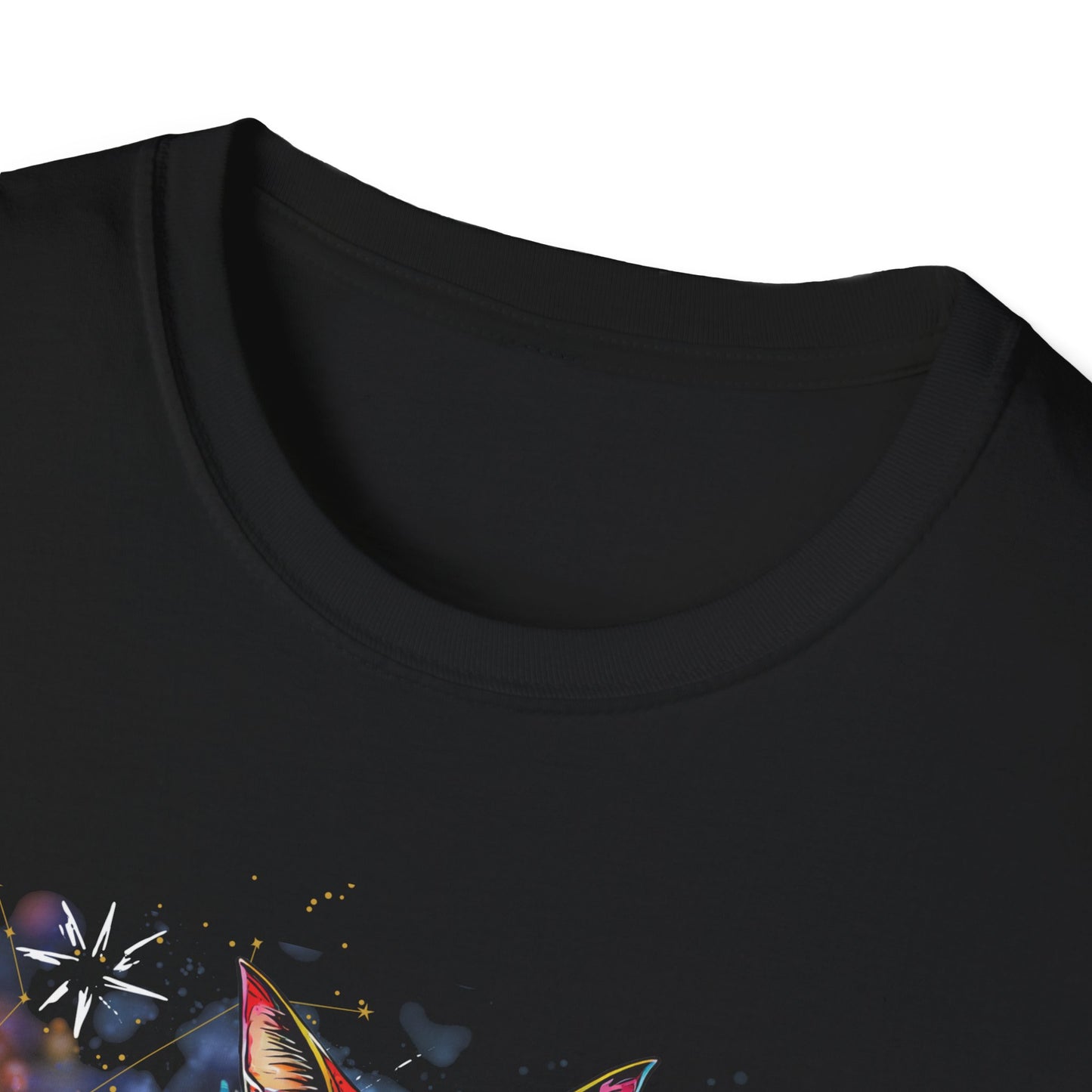 Colorful Cat Space T-Shirt | Unisex Softstyle Tee with 'Make Some Space' Design