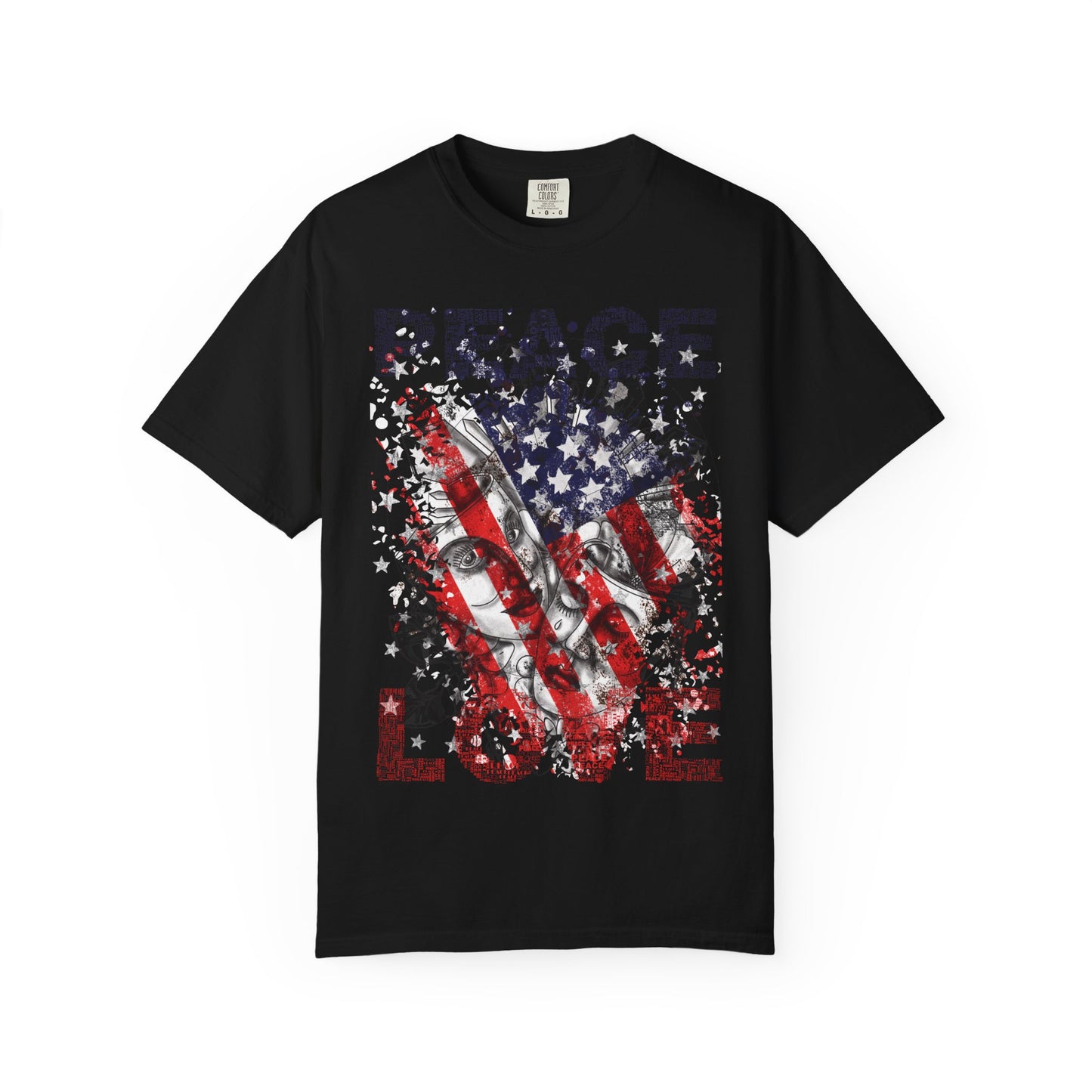 Peace T-shirt, Unisex Graphic Tee, American Flag Shirt, Inspirational Top, Freedom Apparel, Casual Summer Wear