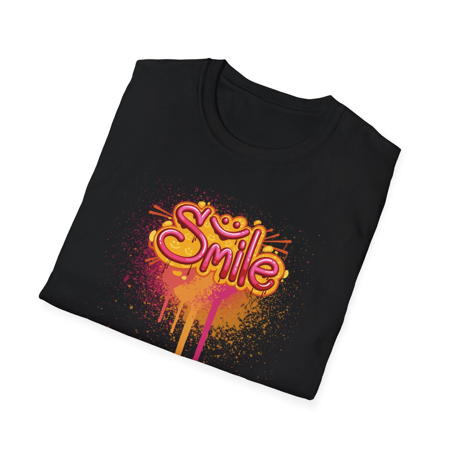 Unisex Softstyle T-Shirt - Colorful 'Smile' Graphic Tee for Positive Vibes