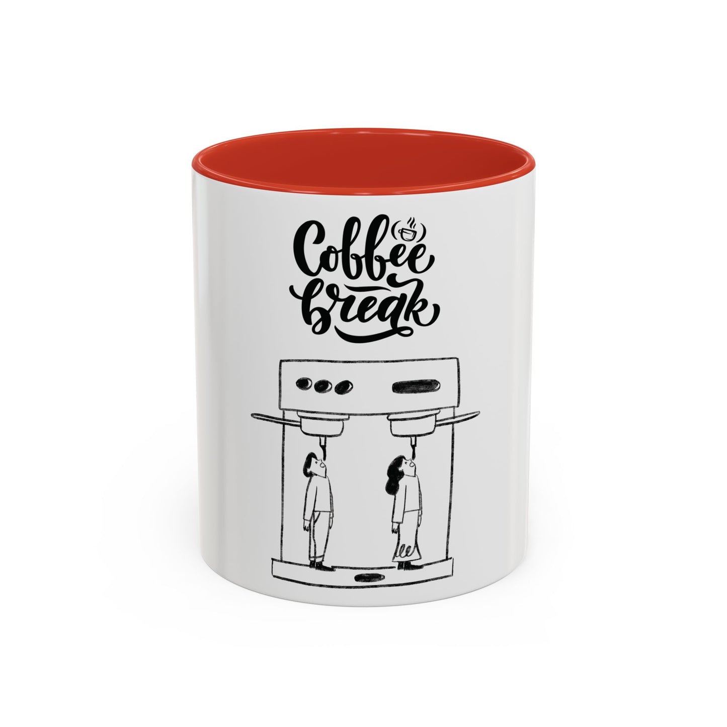 Coffee Break Accent Mug | Black Handle & Interior | Perfect for Coffee Lovers