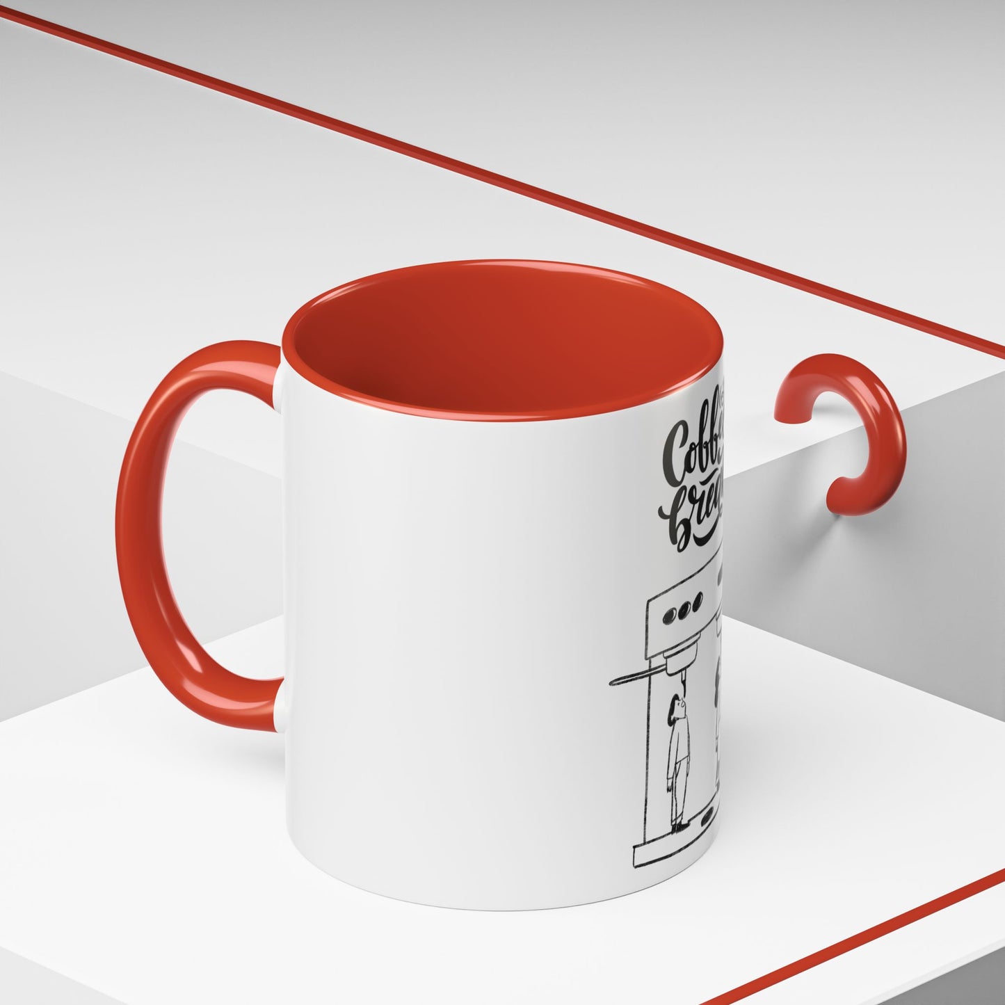 Coffee Break Accent Mug | Black Handle & Interior | Perfect for Coffee Lovers
