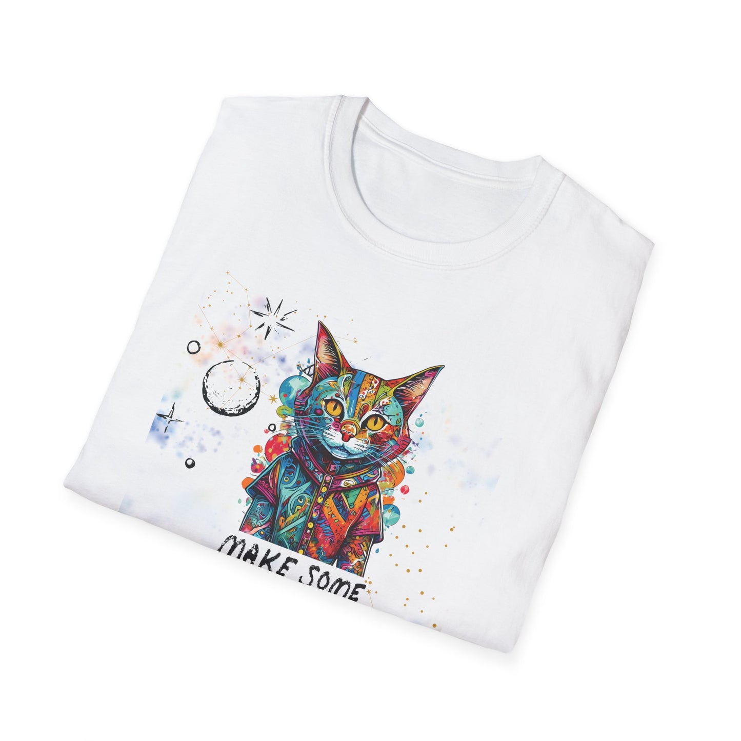 Make Some Space Cat T-Shirt – Unisex Softstyle Tee for Cat Lovers
