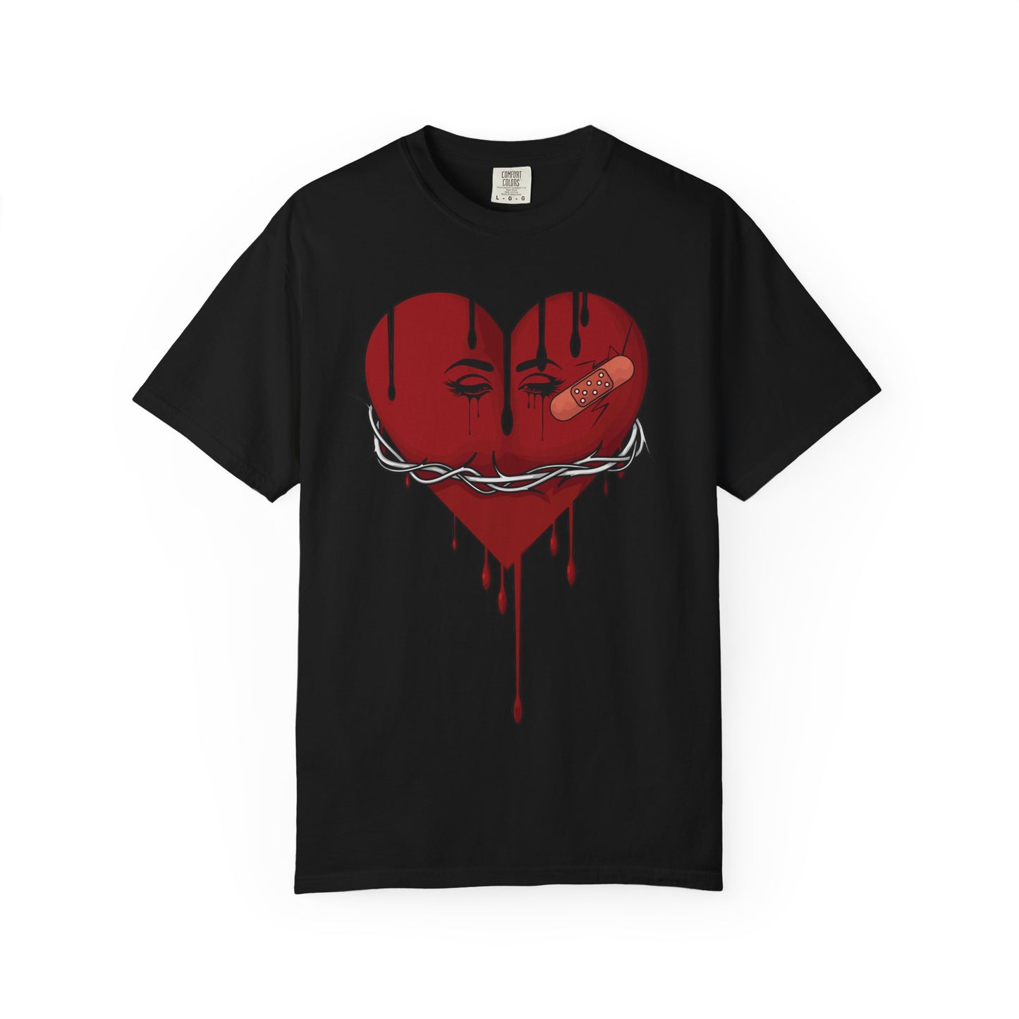 T-shirt Edgy Heart Graphic Unisex Casual, Streetwear