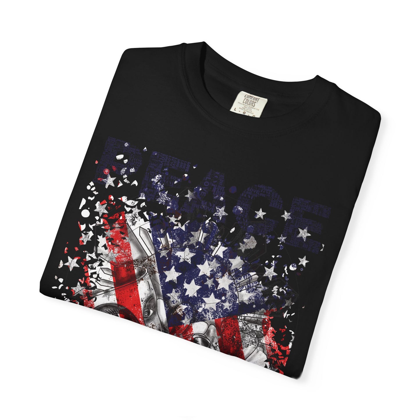 Peace T-shirt, Unisex Graphic Tee, American Flag Shirt, Inspirational Top, Freedom Apparel, Casual Summer Wear