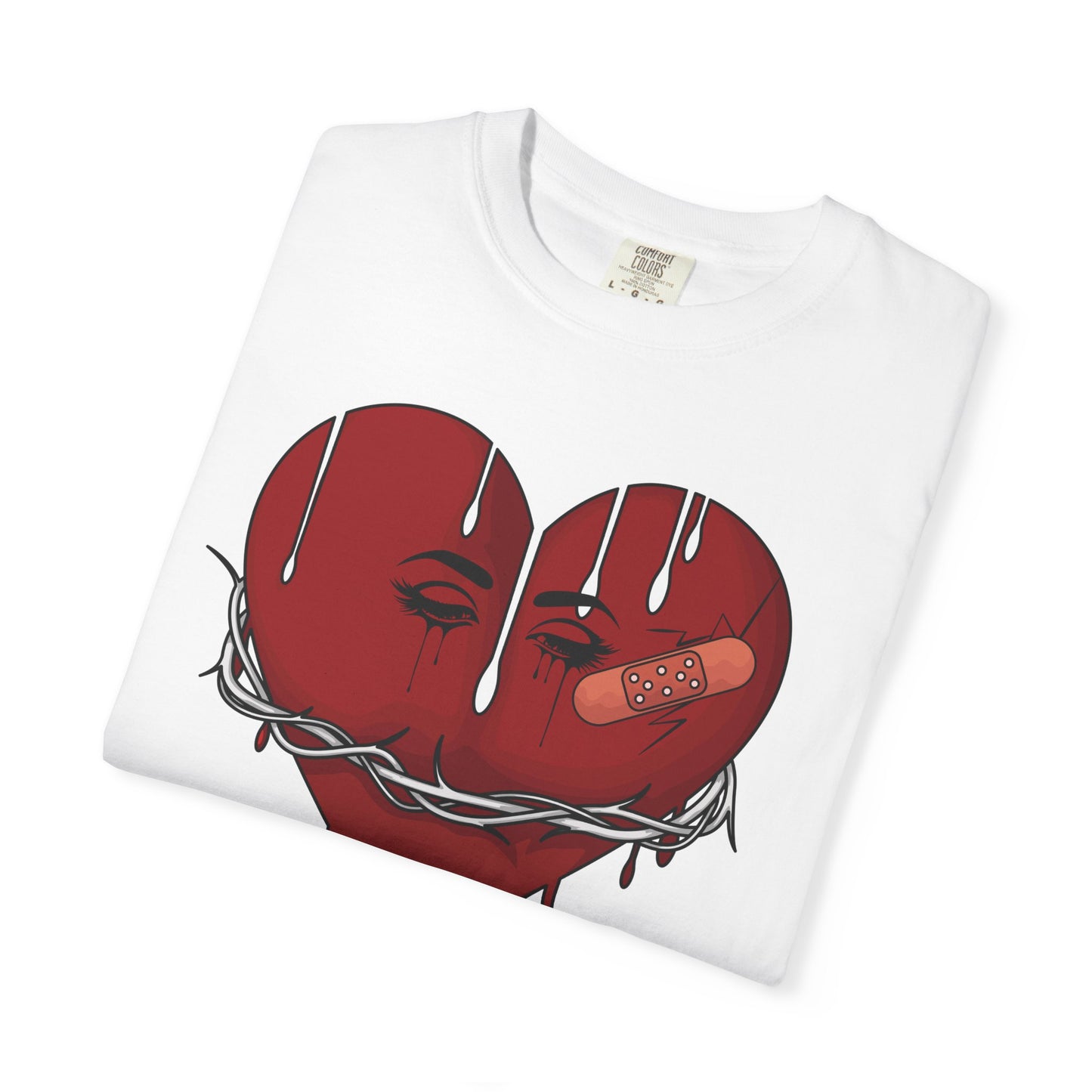 T-shirt Edgy Heart Graphic Unisex Casual, Streetwear