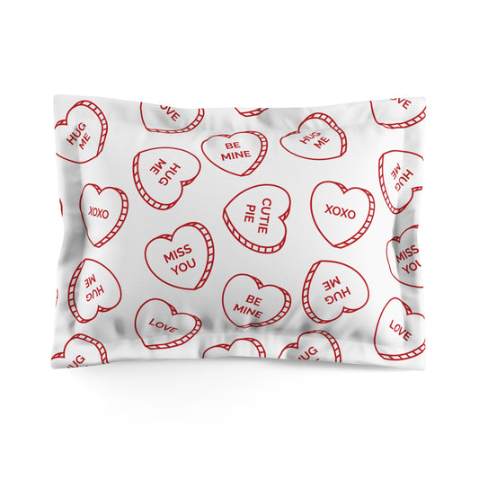 Hearts Microfiber Pillow Sham