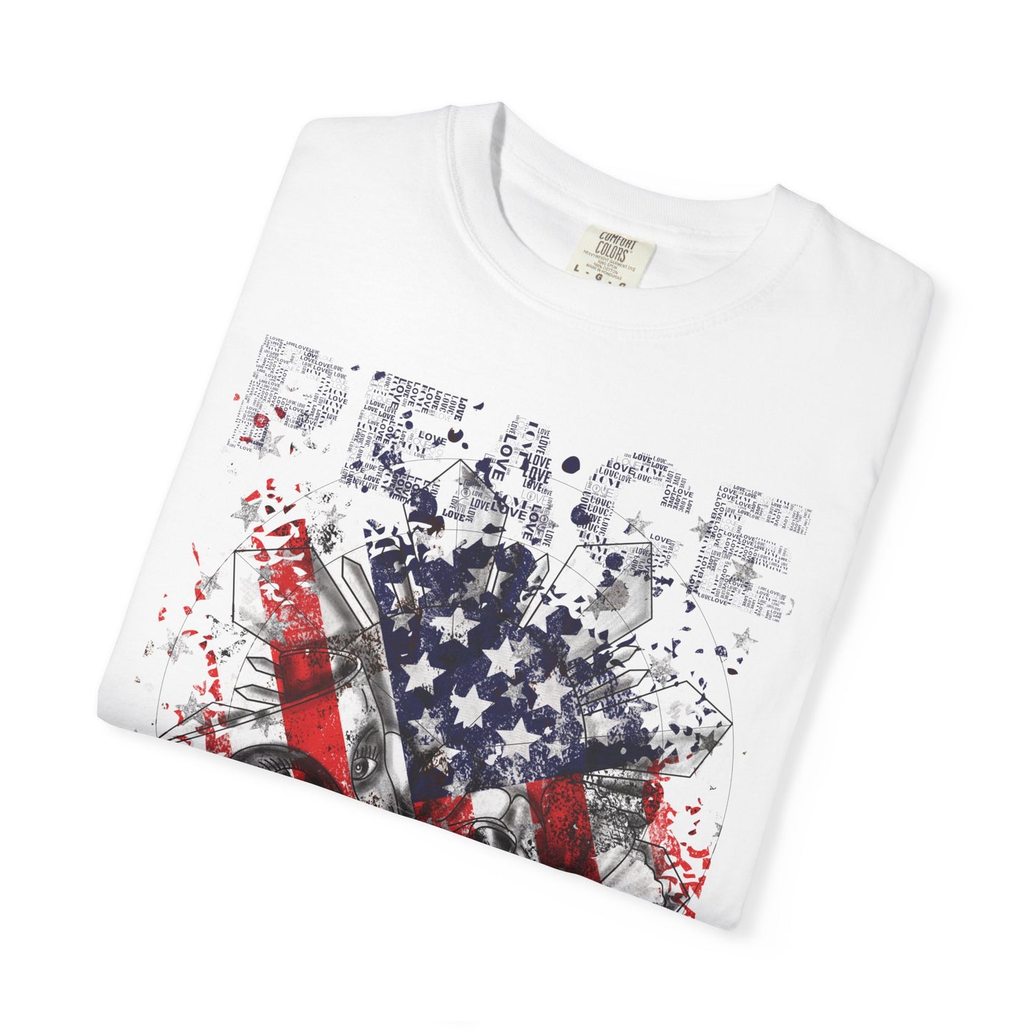 Peace T-shirt, Unisex Graphic Tee, American Flag Shirt, Inspirational Top, Freedom Apparel, Casual Summer Wear