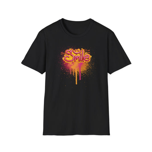 Unisex Softstyle T-Shirt - Colorful 'Smile' Graphic Tee for Positive Vibes