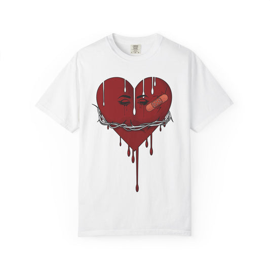 T-shirt Edgy Heart Graphic Unisex Casual, Streetwear