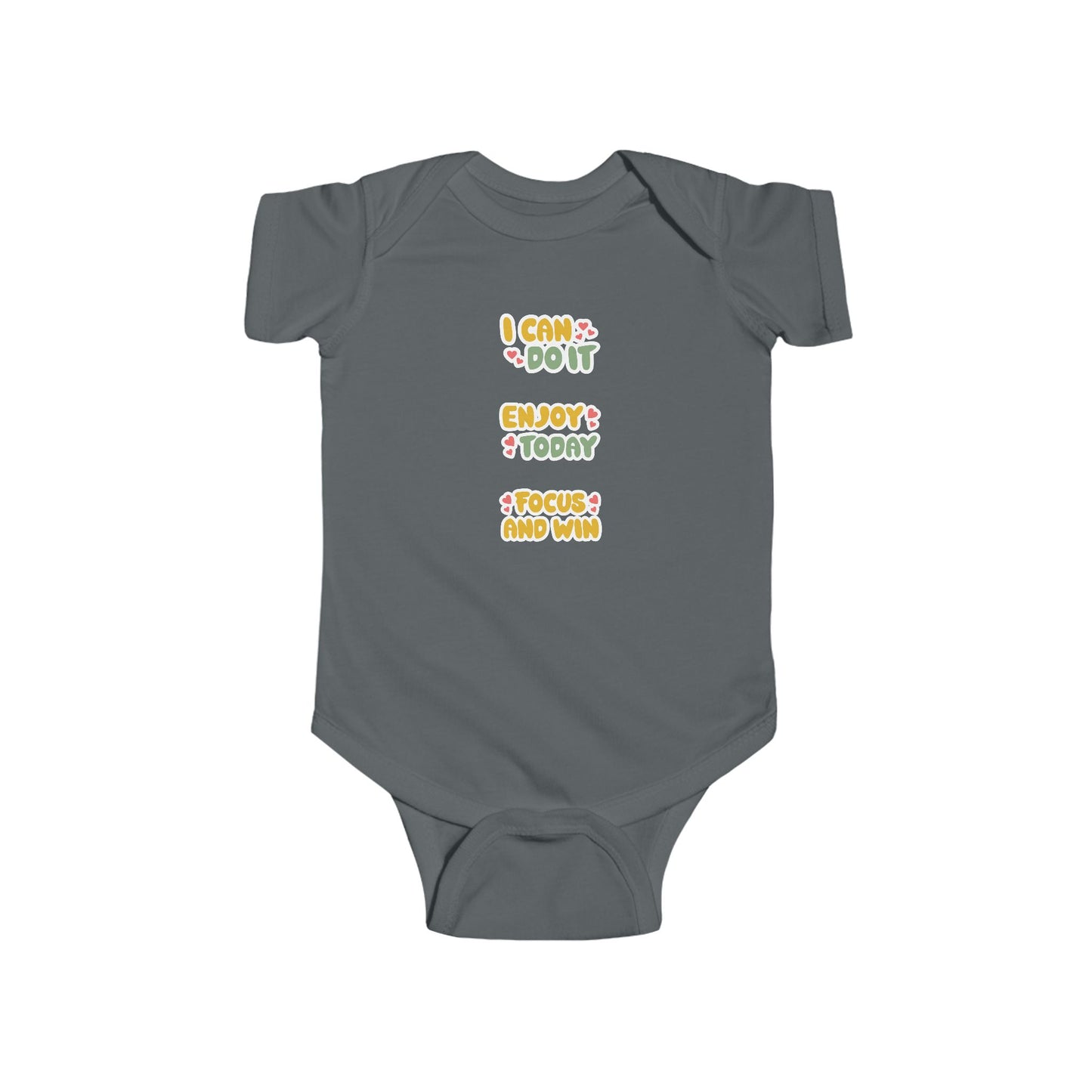 Infant Bodysuit - I Can Do It, Enjoy Today, Focus and Win, Baby Shower Gift, Newborn Clothing, Cute Baby Outfit