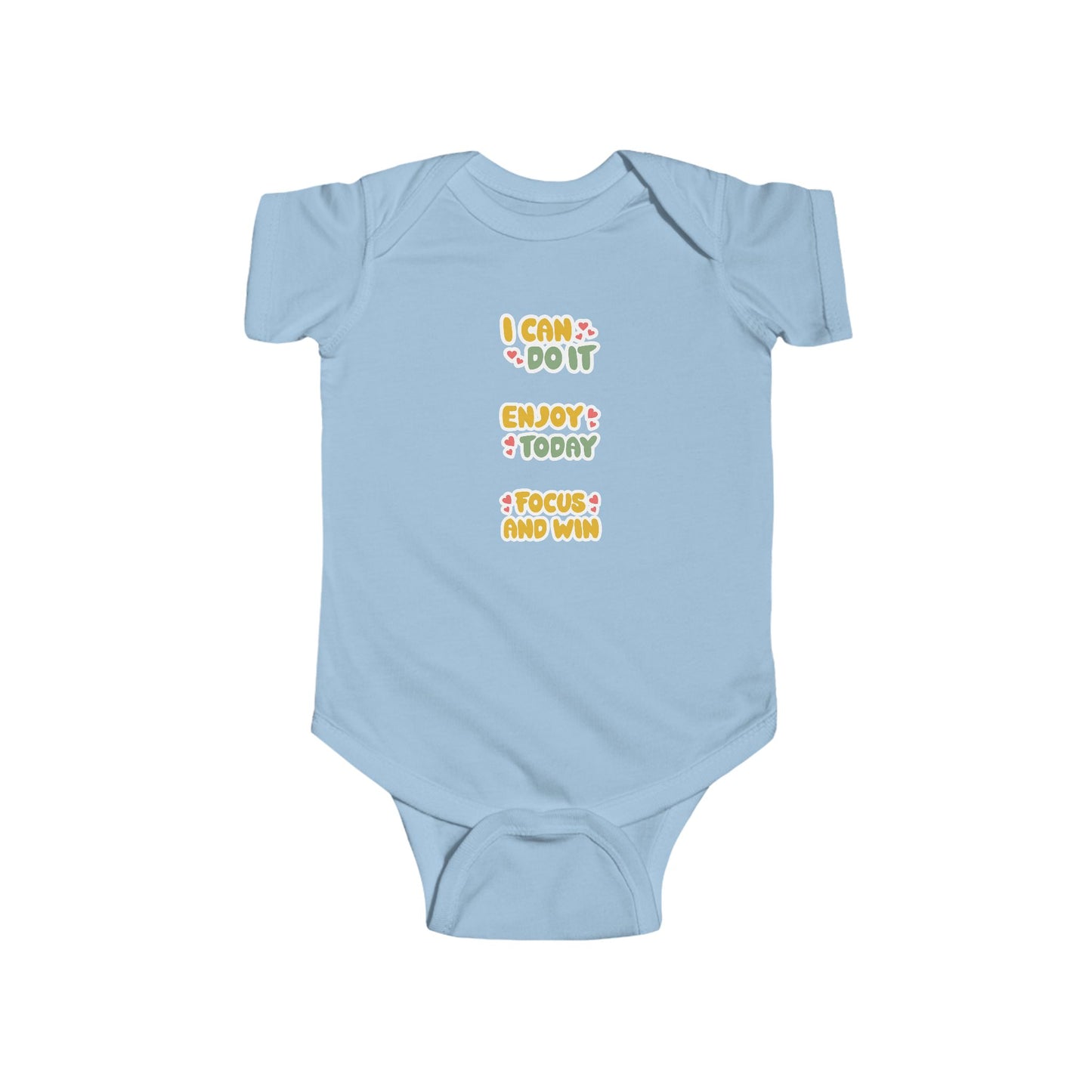 Infant Bodysuit - I Can Do It, Enjoy Today, Focus and Win, Baby Shower Gift, Newborn Clothing, Cute Baby Outfit