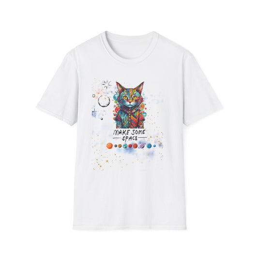 Make Some Space Cat T-Shirt – Unisex Softstyle Tee for Cat Lovers