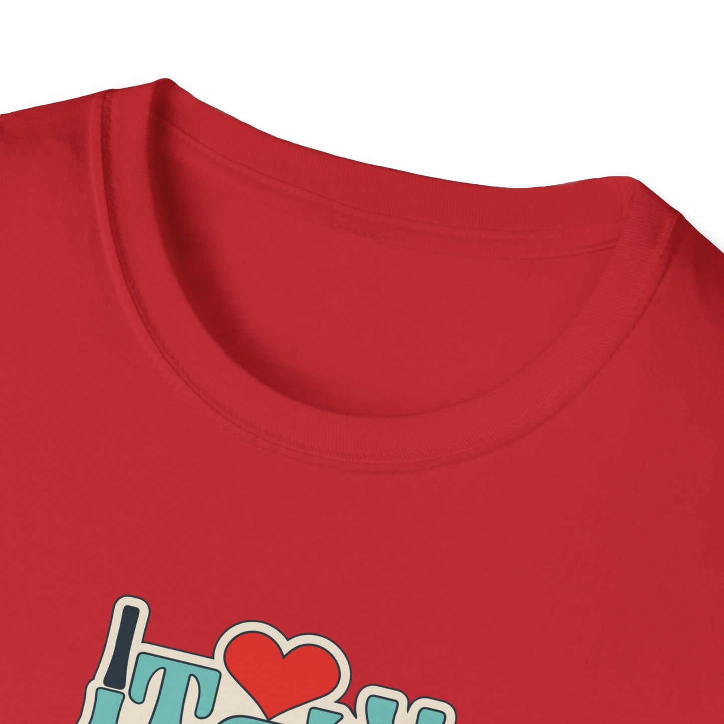 I Love Italy Unisex Softstyle T-Shirt - Cute Italy Map Design