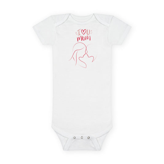 I Love You Mom Onesie® Organic Baby Bodysuit