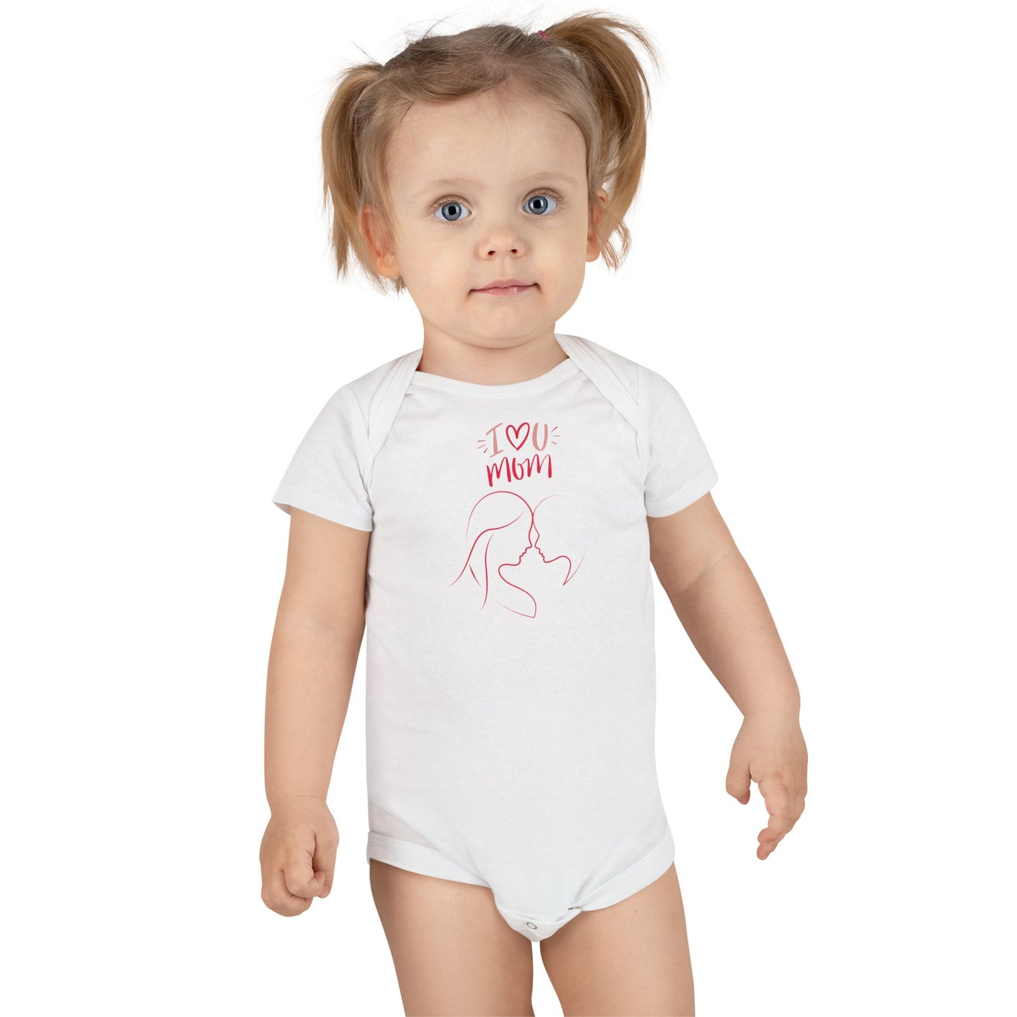 I Love You Mom Onesie® Organic Baby Bodysuit