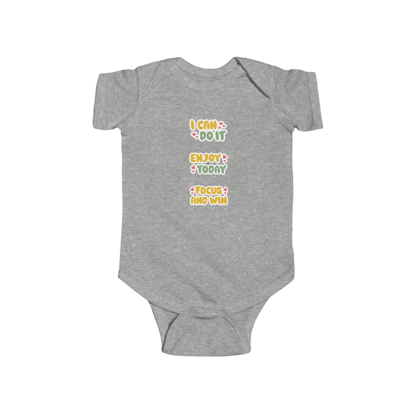 Infant Bodysuit - I Can Do It, Enjoy Today, Focus and Win, Baby Shower Gift, Newborn Clothing, Cute Baby Outfit