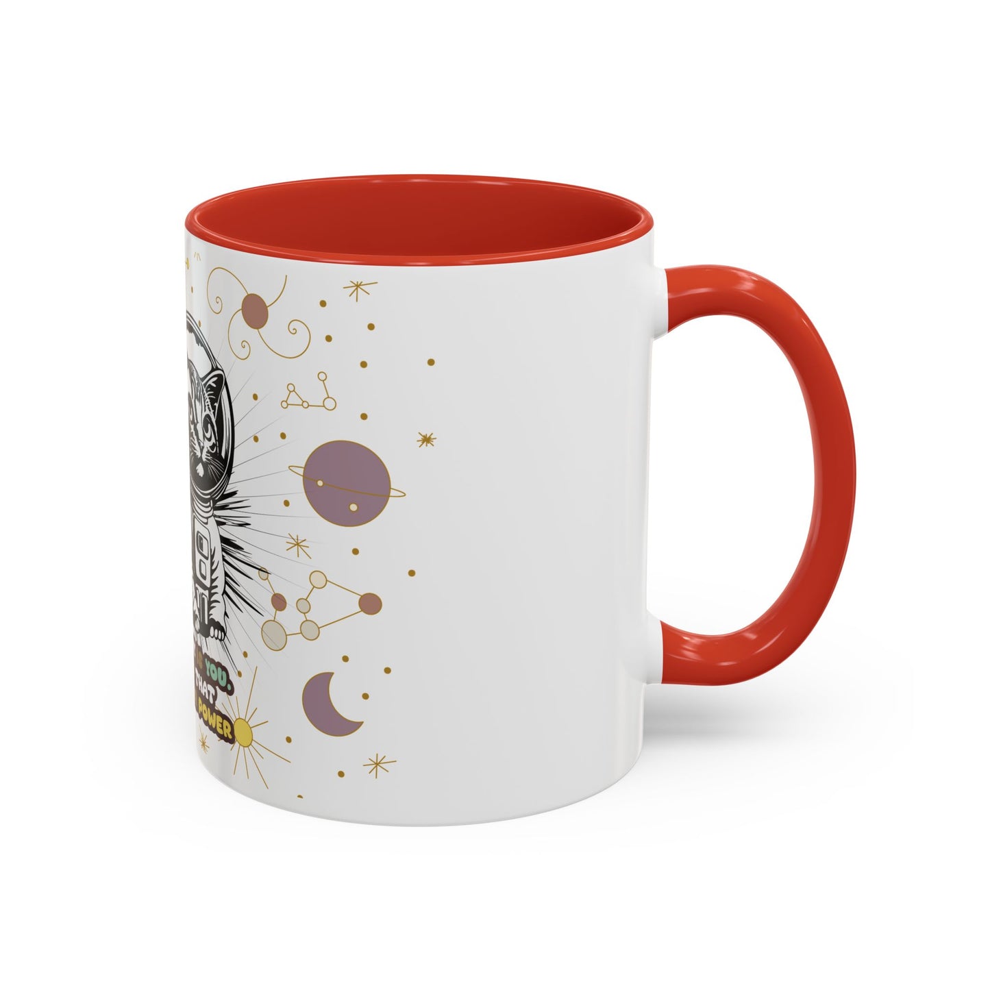 Coffee Mug - "Nobody is You and That is Your Power" - Fun Space-Themed Drinkware for Cat Lovers