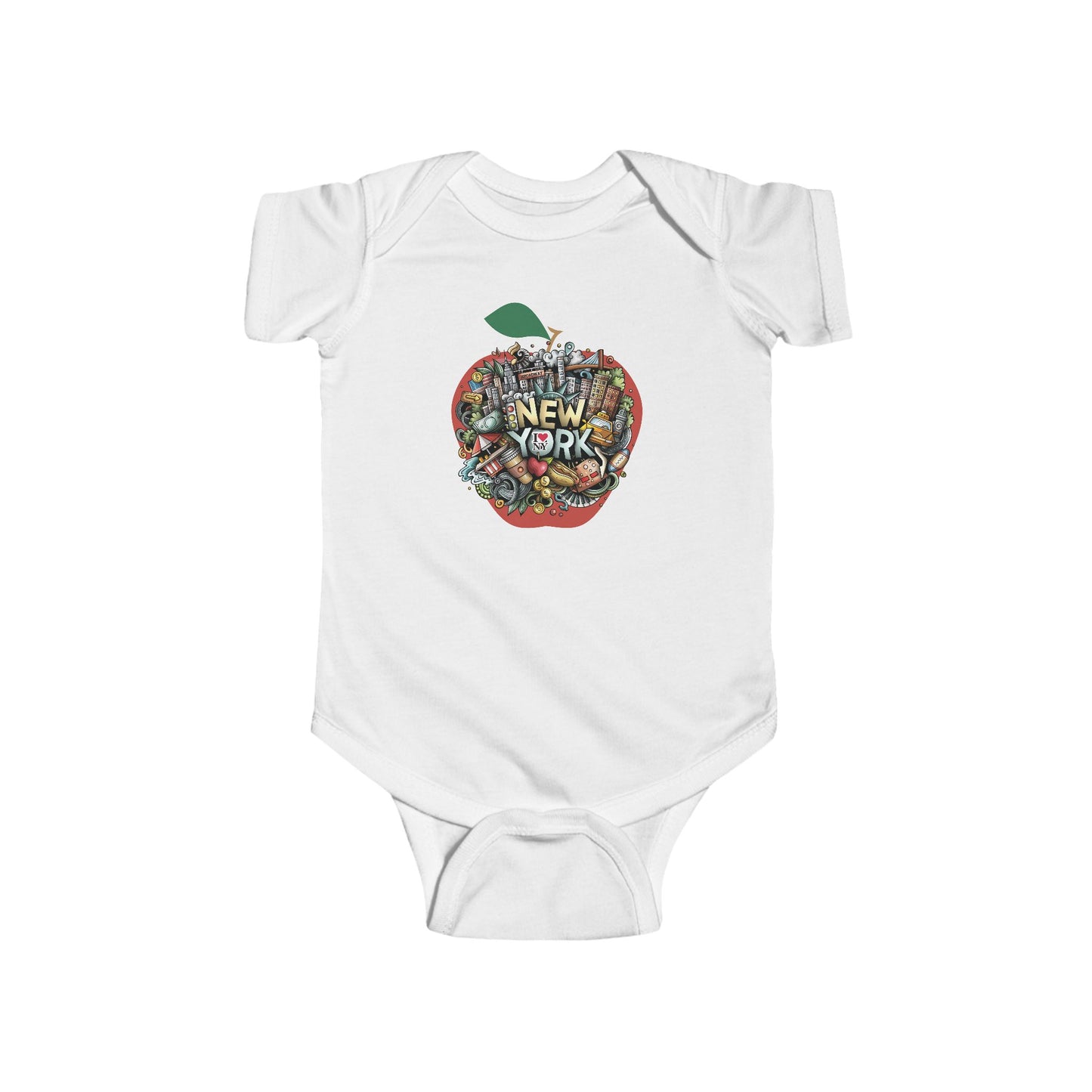 Infant Bodysuit - Cute Baby Onesie with Colorful Apple Design